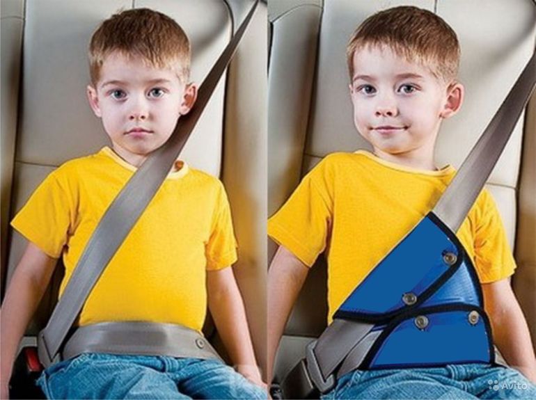 Закрепление ребенка при помощи ремней безопасности