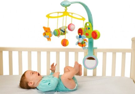 Механический детский мобиль на кроватку для новорожденных